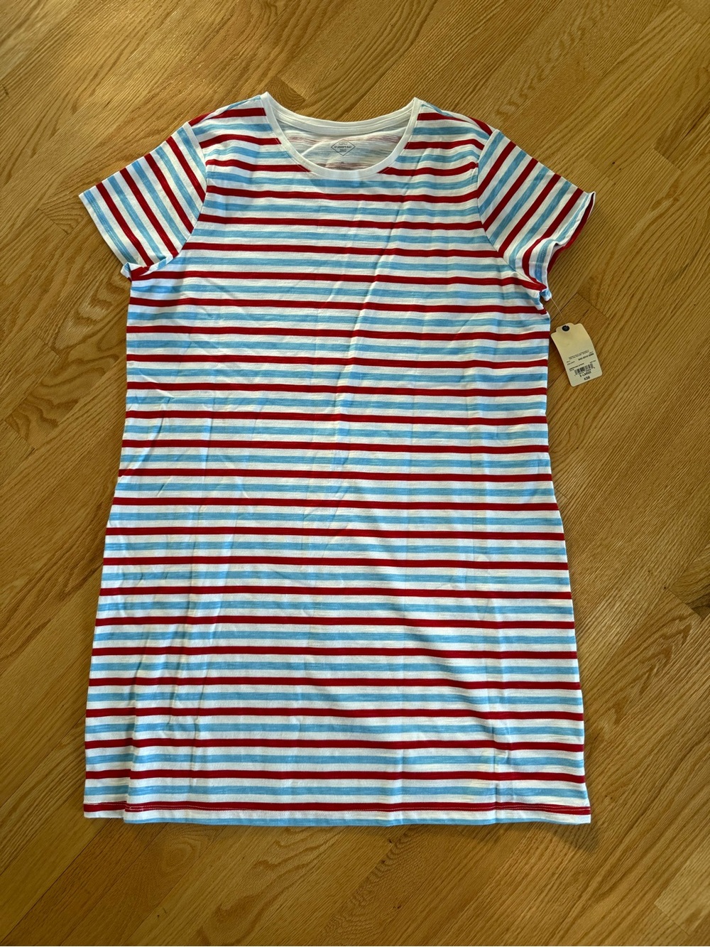 Women’s Striped Crewneck T-Shirt Dress - Red & Blue XLARGE NWT St John Bay